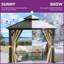 Pavillon de jardin en aluminium à toit double avec toit rigide-93908574-112917707
