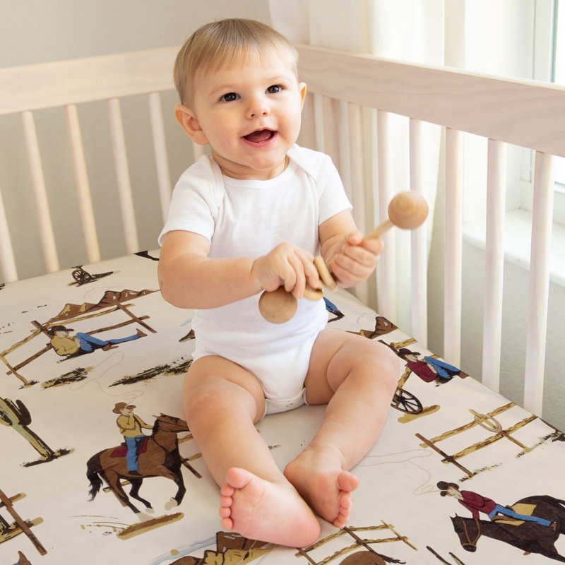 Ensemble de draps-housse pour lit de bébé 2 pièces Wild West Cowboy 