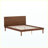 Mid-Century Modern Queen Platform Bed Frame with Angled Headboard, Walnut