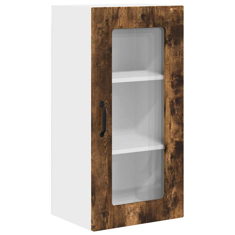 Vidaxl Kitchen Wall Cabinet Black 40 X 31 X 80 Cm Engineered Wood, Smoked Oak