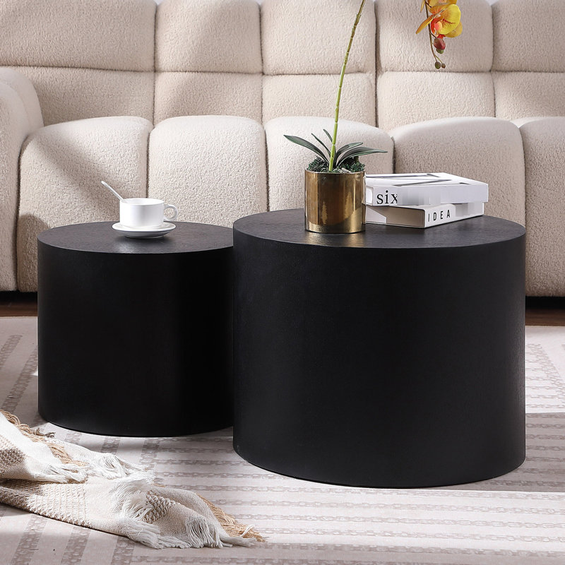 Ensemble de tables basses rondes, Noir