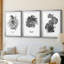 B&W Plante d'intérieur I - Impression encadrée sur mesure de qualité supérieure - 3 pièces-1042951777-1042951779