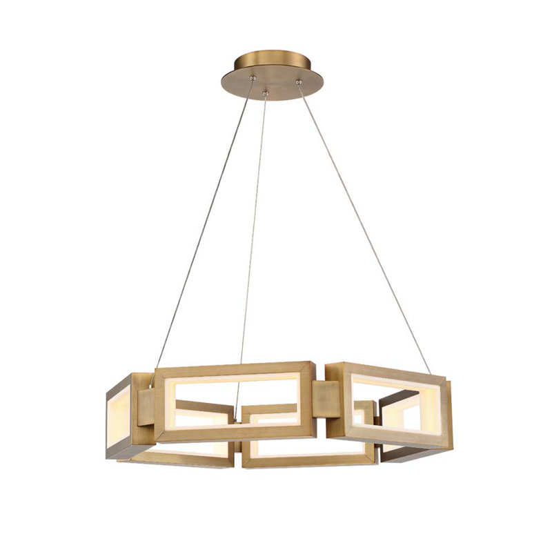 Mies 6 - Light LED Chandelier, 5.25" H x 29" W x 29" D 