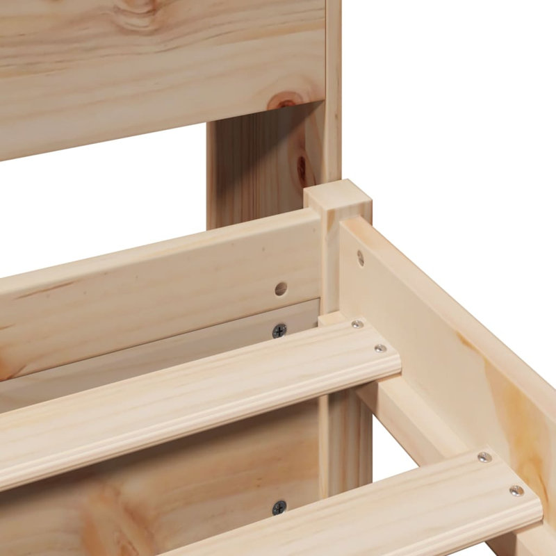 Bookcase Bed Without Mattress Solid Wood Pine, European Single (90 x 200cm)