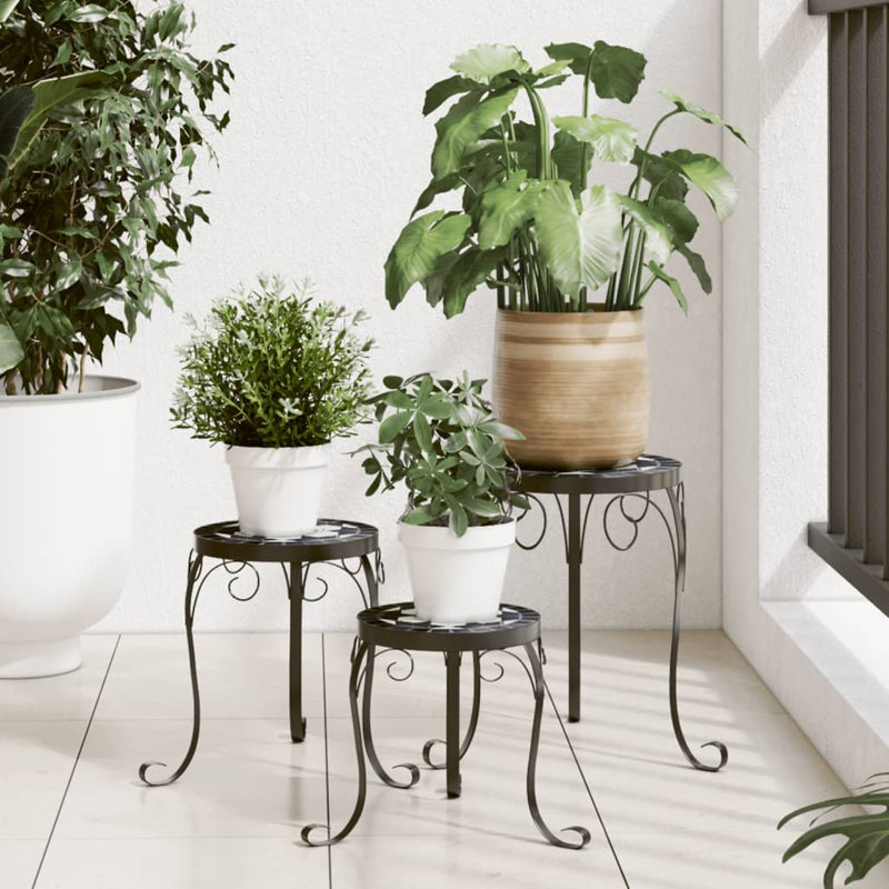 Antwone Round Outdoor Side Table , 0cm cm W cm D, Black