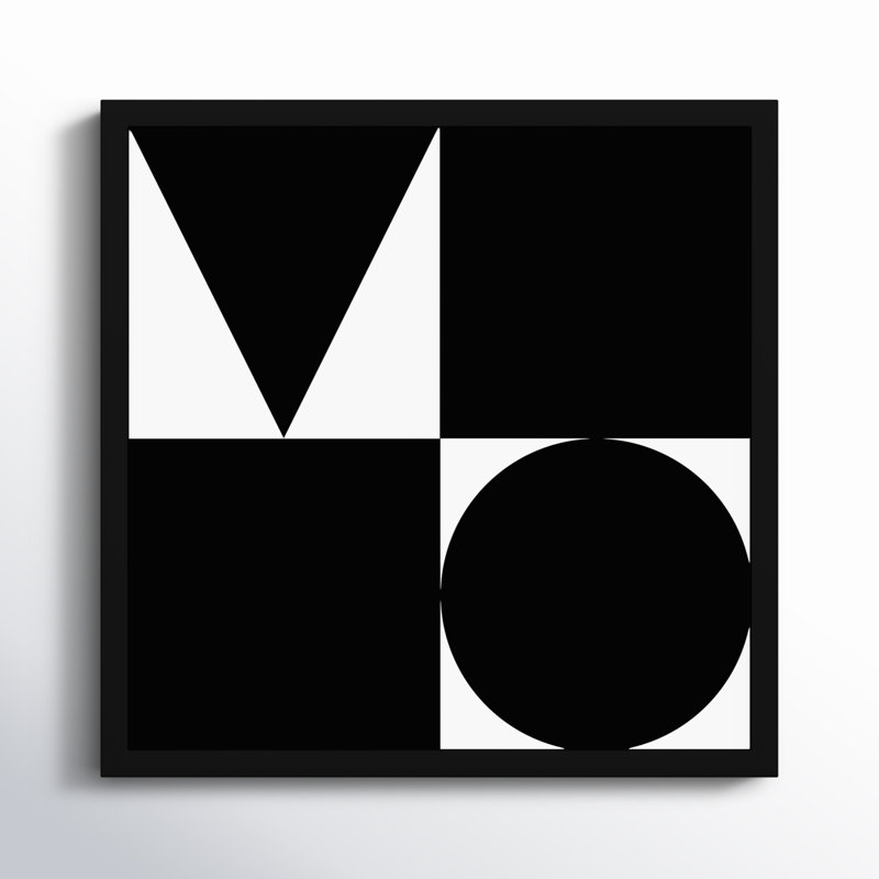 Shapes Grid By Studio - Art mural encadré, Cadre noir, H 16 po x l 16 po