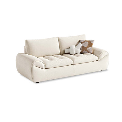 White Chenille Standard Sofa cushion Loveseat