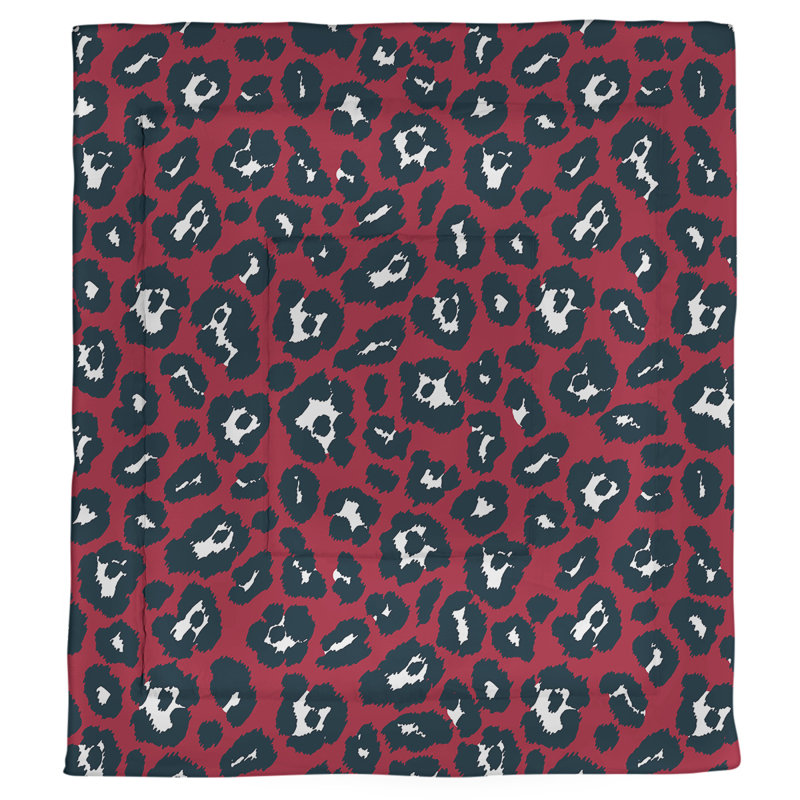 Édredon simple, Édredon très grand, Rouge/noir