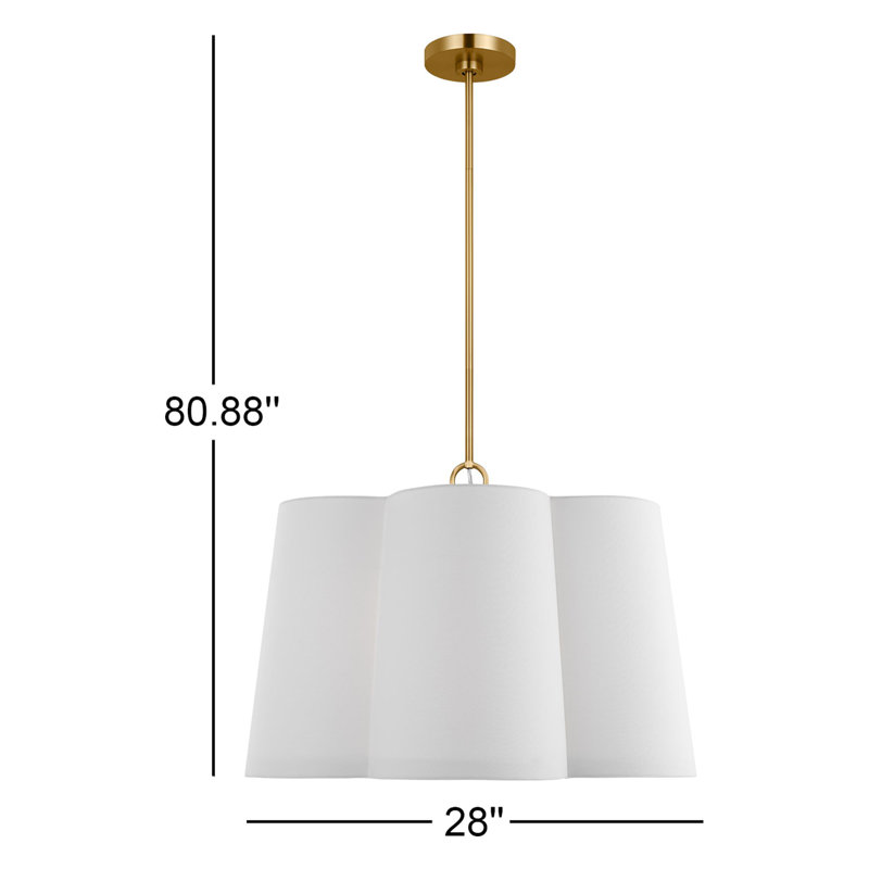 Bronte 3 - Light Medium Hanging Shade Burnished Brass, 4, 24" H x 28" W x 28" D