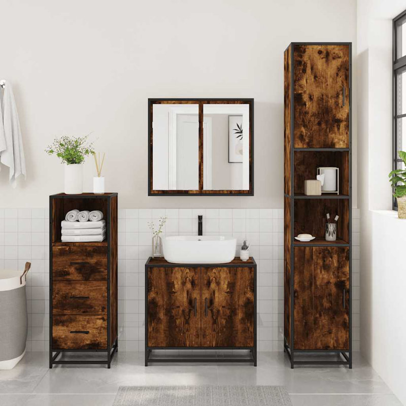 Bathroom Furniture Suite, Rustric Brown 1