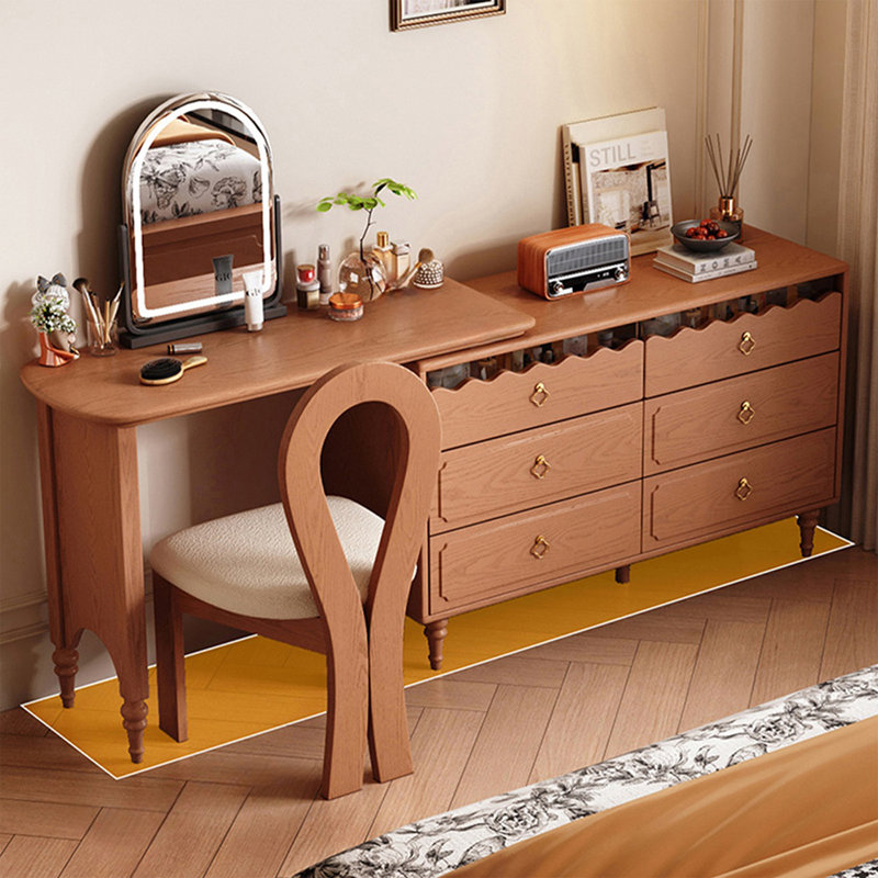 Coiffeuse avec miroir lumineux, 6 tiroirs