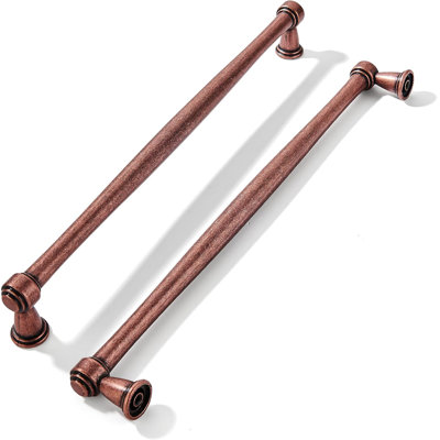6 Pack Antique Copper Cabinet Pulls - 12 Inch Kitchen Cabinet Handles, Drawer Pulls For Cupboard, Dresser With 12" Hole Center, Durable Cabinet Hardware