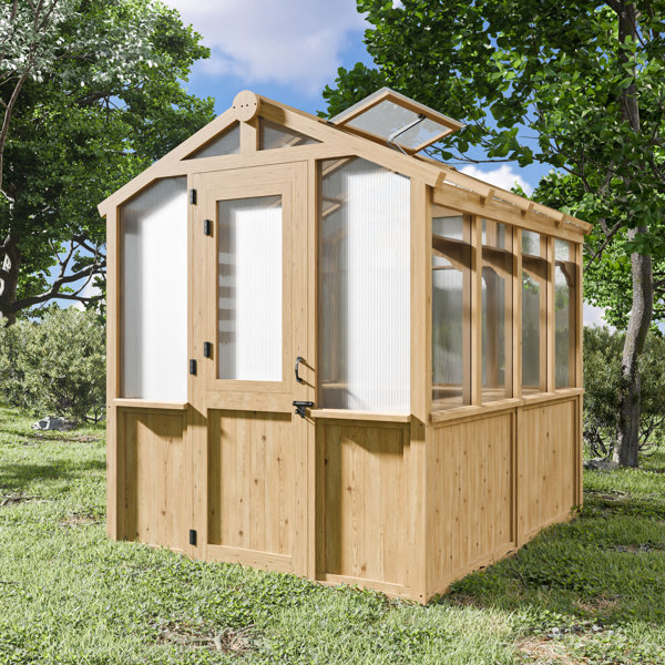Joyside 6.7 FT x7.8 FT Solid Wood Greenhouse & Reviews | Wayfair