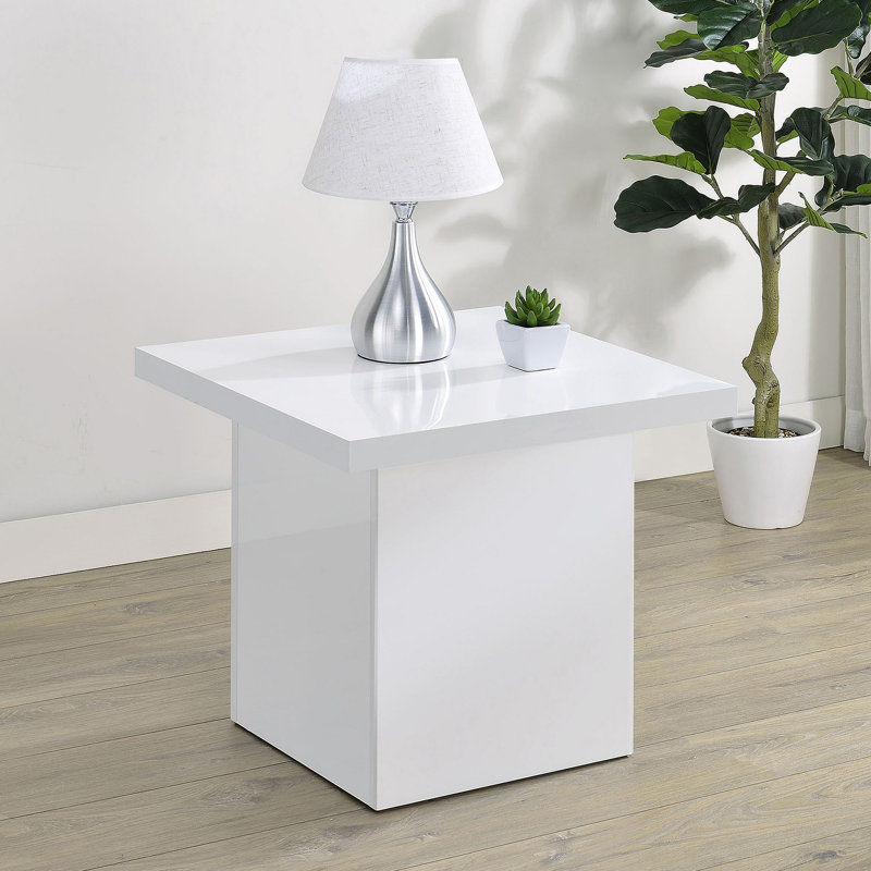 Table de bout, H 21,78 po x l 23,53 po x P 23,53 po, Gloss White