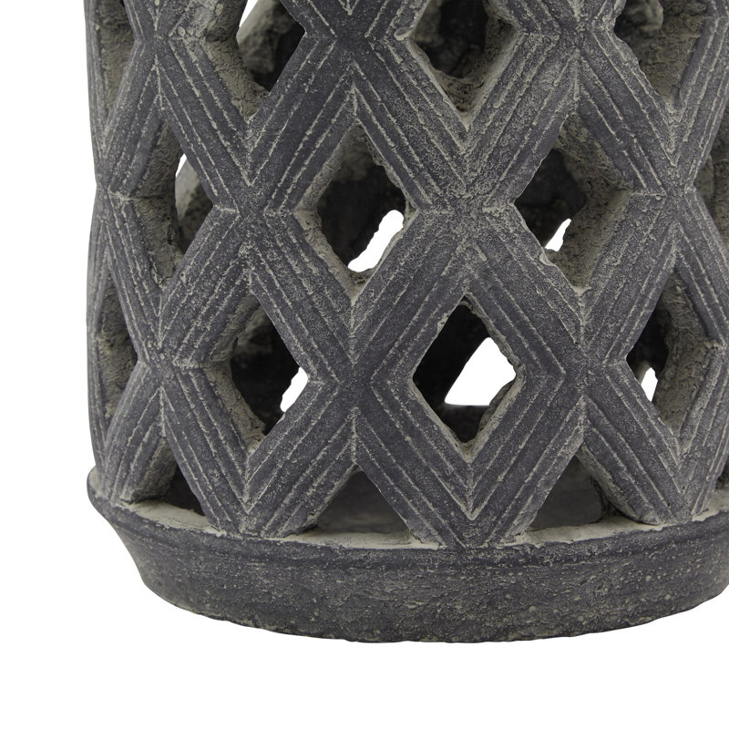 Andrian Ceramic Candle Accessories, 23cm H x 17cm W x 17cm D, Grey