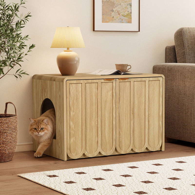 Enceinte de litière en bois, Natural