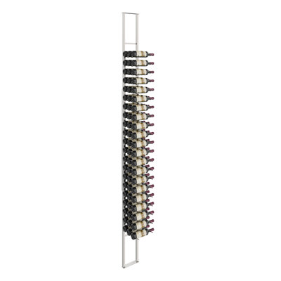 Indurial 63-Bottle Single-Sided Floor-to-Ceiling Wine Rack Kit in Brushed Nickel – Up to 10' Ceilings