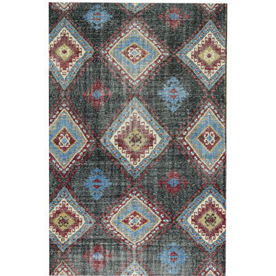 Tapis noir de haute qualité noué à la main