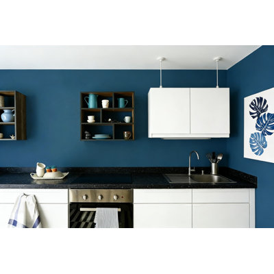 Removable Peel And Stick Wallpaper, Self-Adhesive Vinyl Roll For Walls And Furniture, Waterproof And Easy To Clean, Dark Blue Solid Color Design