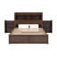 Lit plateforme double avec tablettes coulissantes-1483605369