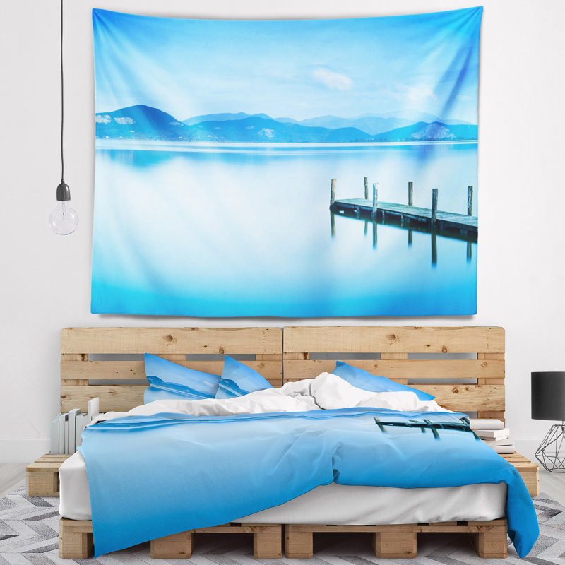 Seascape, belle jetée en tapisserie de mer, H 32 po x l 39 po