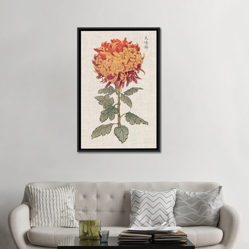 «Vibrant Mums III», impression sur toile tendue, H 26 po x l 18 po x P 1,5 po, Toile avec cadre noir, Pas de tapis