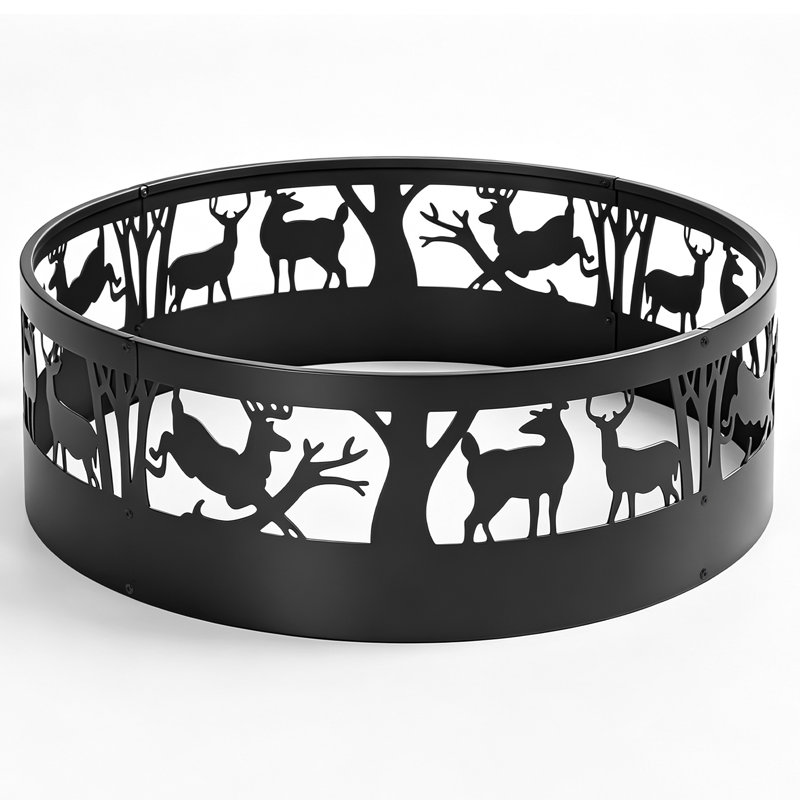 32 in. Round Heavy Duty Steel Fire Pit Ring, 40 in.