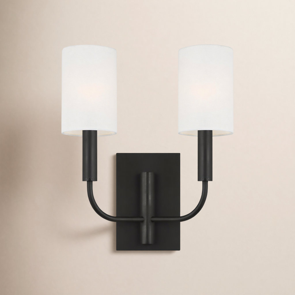 Tedder 2-Light Dimmable Candle Wall Light, Aged Iron