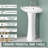 23"W x 19"D Corner Pedestal Sink Combo for Small Bathroom, Vitreous China White Pedestal Sink, with 1 Faucet Hole & Overflow