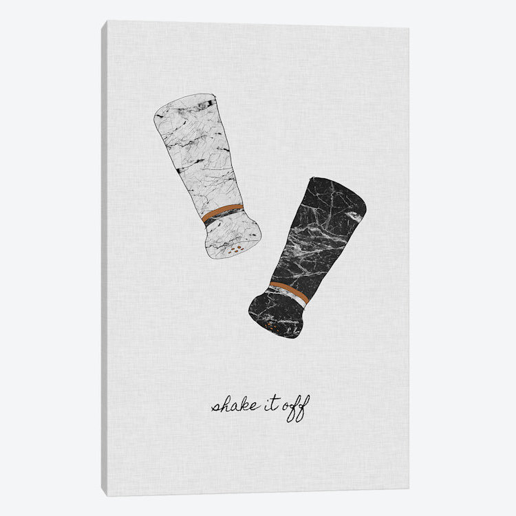 « secoue it off », impression sur toile, H 26 po x l 18 po x P 1,5 po, Pas de tapis, Toile tendue