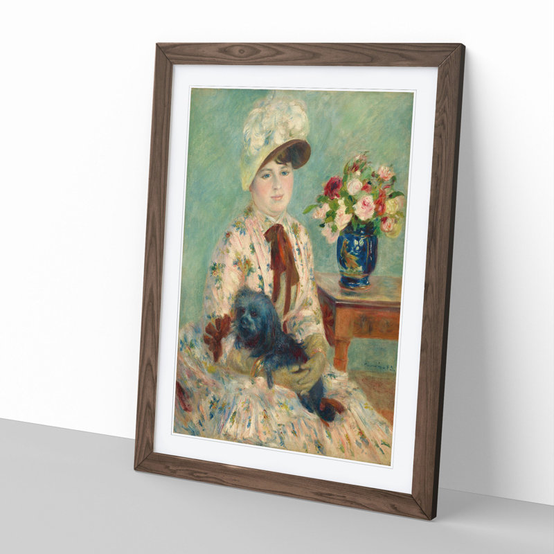 Mlle Charlotte Berthier by Pierre-Auguste Renoir - Picture Frame Painting, 65cm H x 48cm W x 2cm D, Walnut