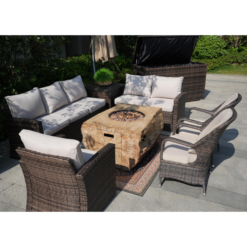 Algird 8 - Person Patio Conversation Set with Cushions