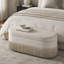 Repose-pieds ovale rembourré avec rangement à franges et couvercle relevable - Repose-pieds multifonctionnel et rangement caché pour le salon ou la chambre à coucher-574946424