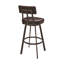 Tabouret de comptoir pivotant en métal brun avec similicuir brun