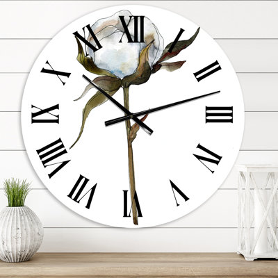Retro Cotton Flower - Traditional wall clock