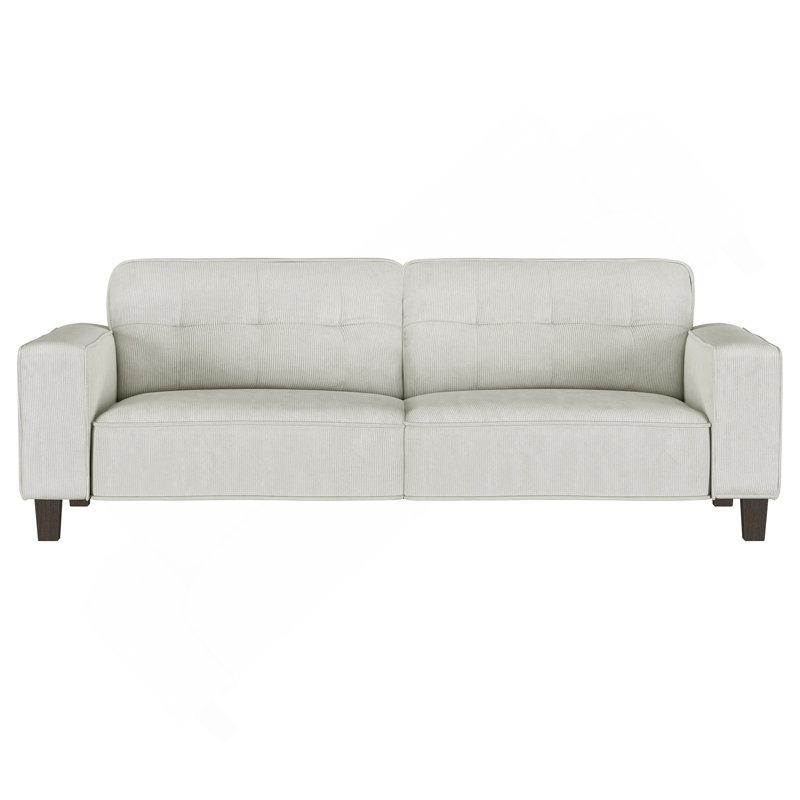 Evoke Greige Upholstered Tufted Sofa