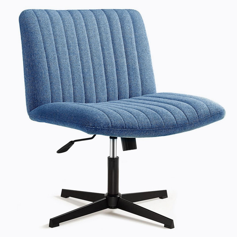 Chaise de bureau Arnela, Tissu bleu