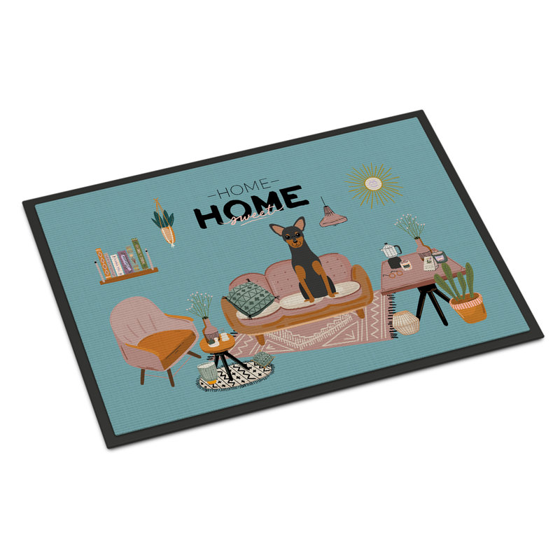 Tapis d'entrée antidérapant Guerline L 27 po x l 18 po, Manchester Terrier