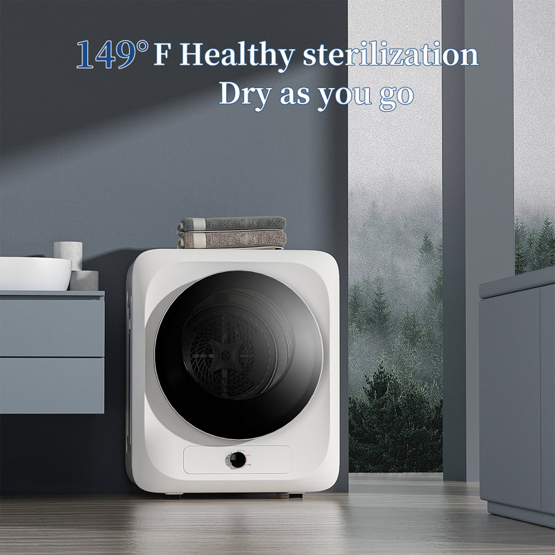 Auertech 1.5 Cubic Feet Vented Electric Stackable Dryer with Steam Dry, White