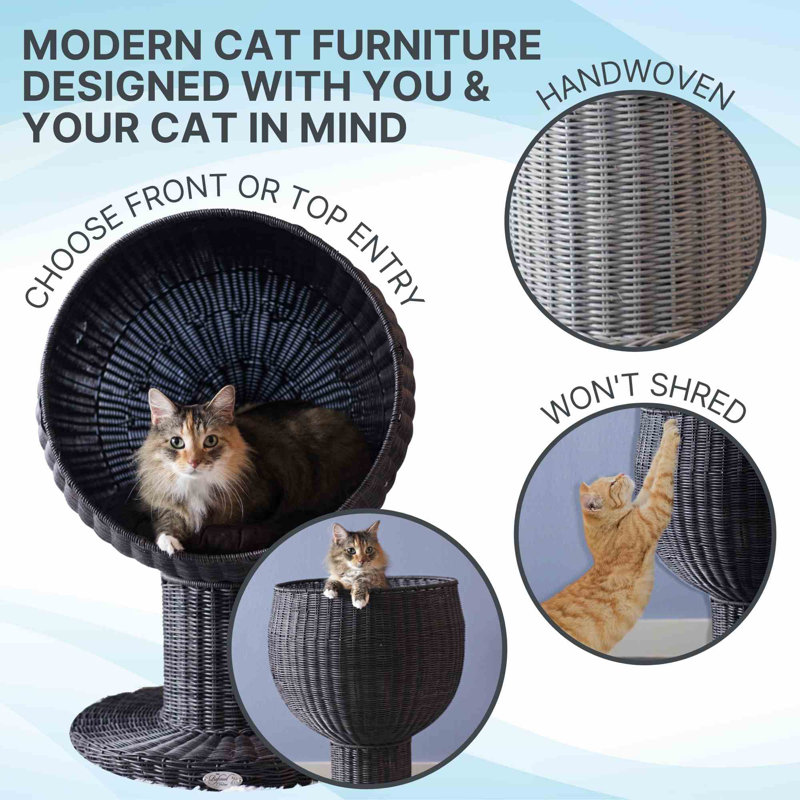 Kitty Ball Hooded Cat Bed, Smoke
