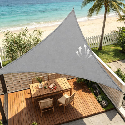 Sun Shade Sail Triangle, UV-Blocking Canopy for Patio, Backyard, Deck, Garden & Yard