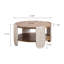 Table de bout de style rétro avec rangement double couche, table basse en bois massif pour petits espaces, cadre de rangement double à installation simple et polyvalente, fonctionnalité moderne