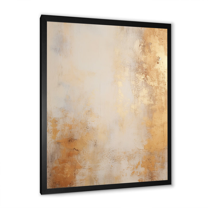«Beige et or», art mural sur toile Tempêtes III, 32" H x 16" W, Encadrement doré