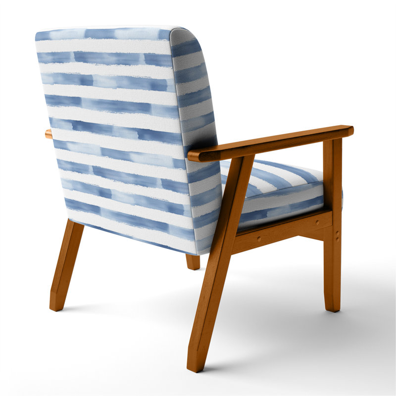 Chaise rembourrée Modern, Accoudoirs carrés bruns