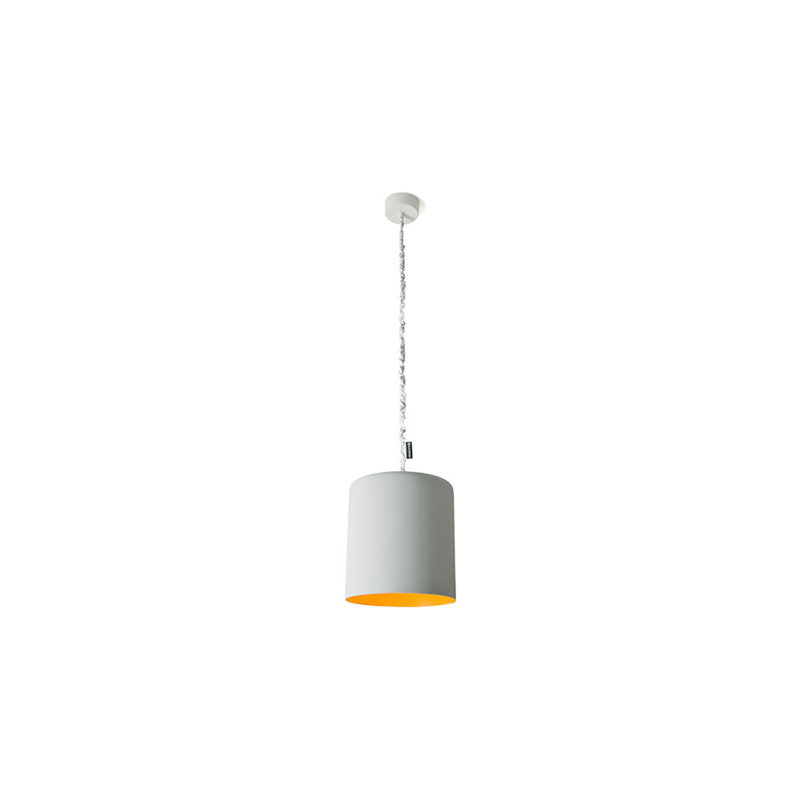 1 - Light Chrome Single Pendant, Grey/Orange