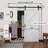 Luxdecor 36in x 84in Paneled Manufactured Wood White Primed Barn Door with Installation Hardware Kit 6.6FT in White