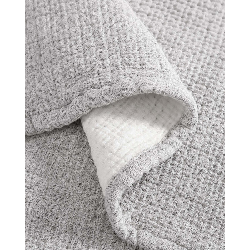 Muslin Cotton Sham Set, Standard, Fog
