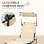 Chaises longues pliantes pour piscine, chaises de bronzage d'extérieur avec abat-jour, dossier inclinable, structure en acier et poche latérale pour la plage, la cour, le patio