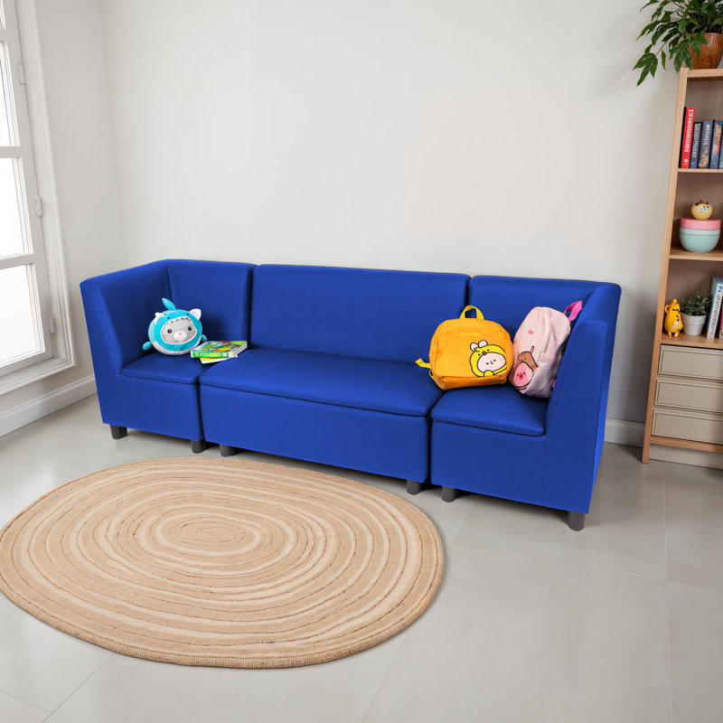 Ensemble de chaises de coin modulaires avec canapé, 3 pièces Kid Comfort - bleu, Bleu