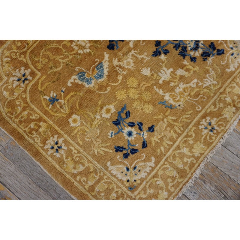 Rare Antique Chinese Floral Wool Saddle Horse Cover Ningxia Rug